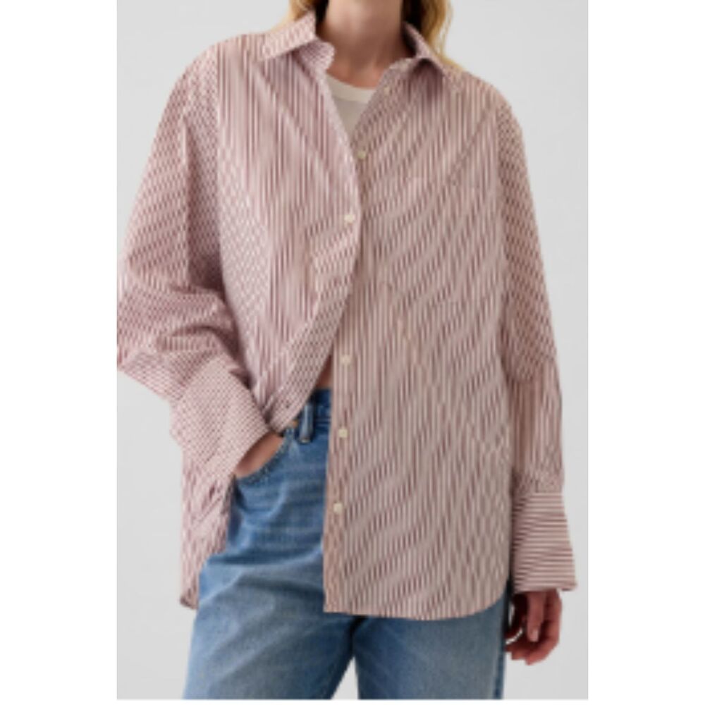 Organic Cotton Plum & Pink striped Big Shirt